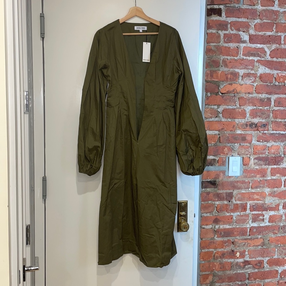 Size Large Andrea Iyamah Nia Culotte Olive Jumpsuit